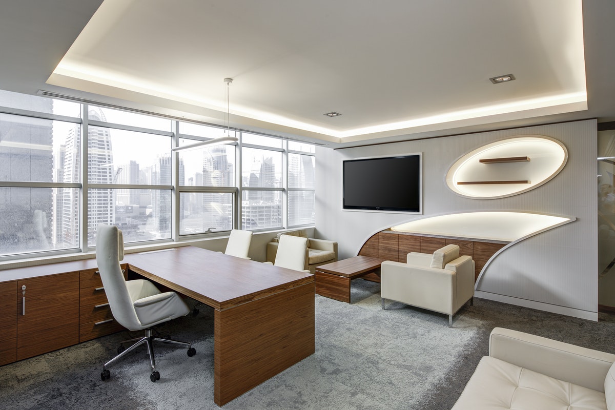 white and bright office